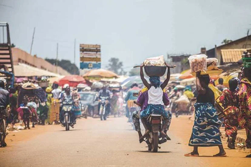 Market place in African village