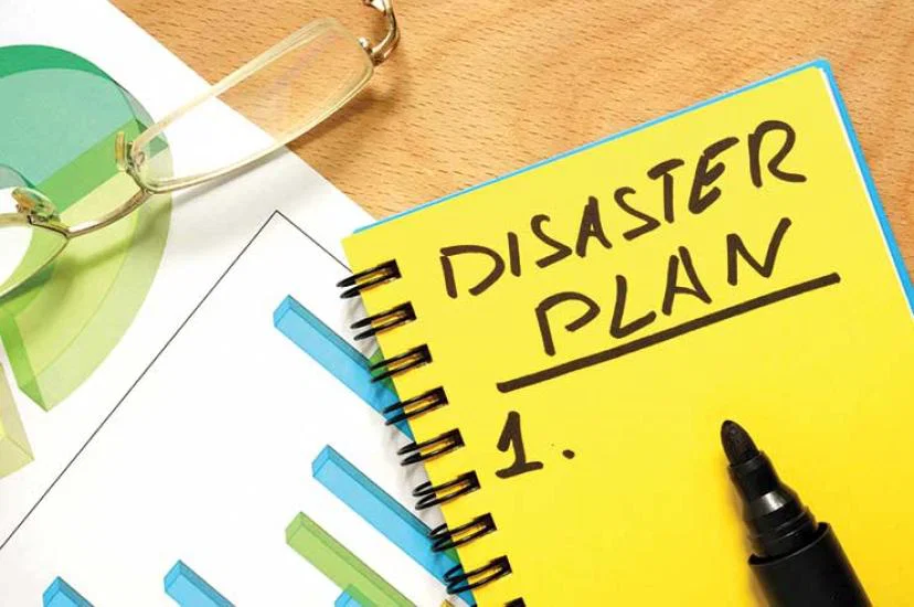 Disaster plan notebook image from iStock