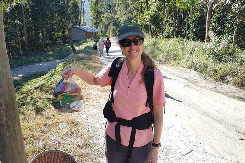 Aito litter picking in the Himalayas