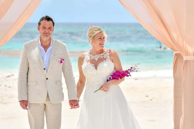 Cathy and Nick Leverett renewed their vows at Sandals Royal Barbados