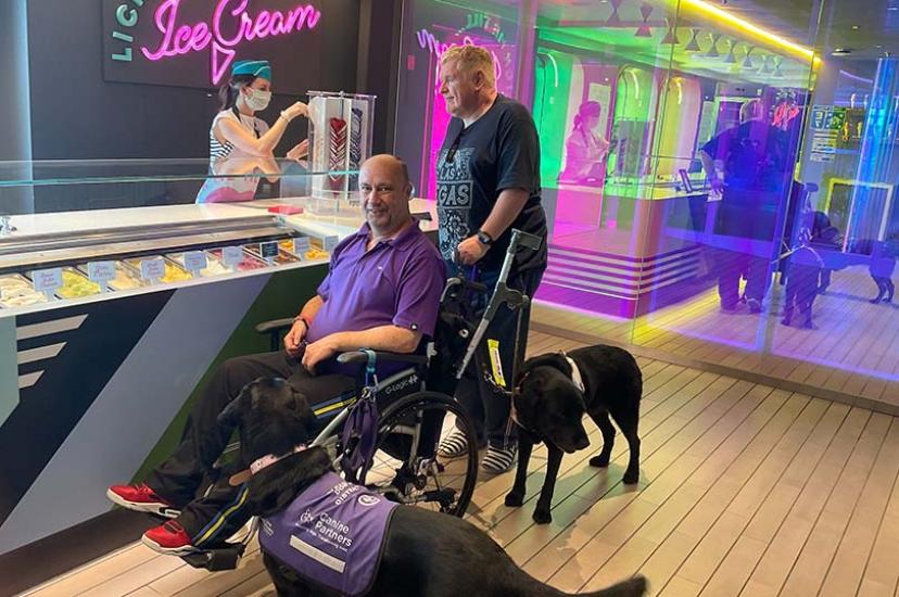 The Wheelie Good Travel Company founder Jon Fletcher with his partner David and their dogs