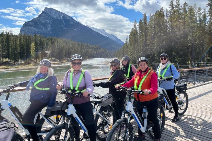 The agents trial an e-bike excursion around Banff