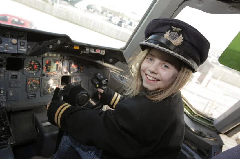 Manchester airport's Flight Academy offers children the chance to sit in a cockpit