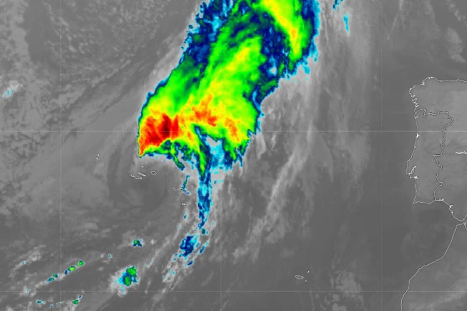 Hurricane Gabrielle over the Azores