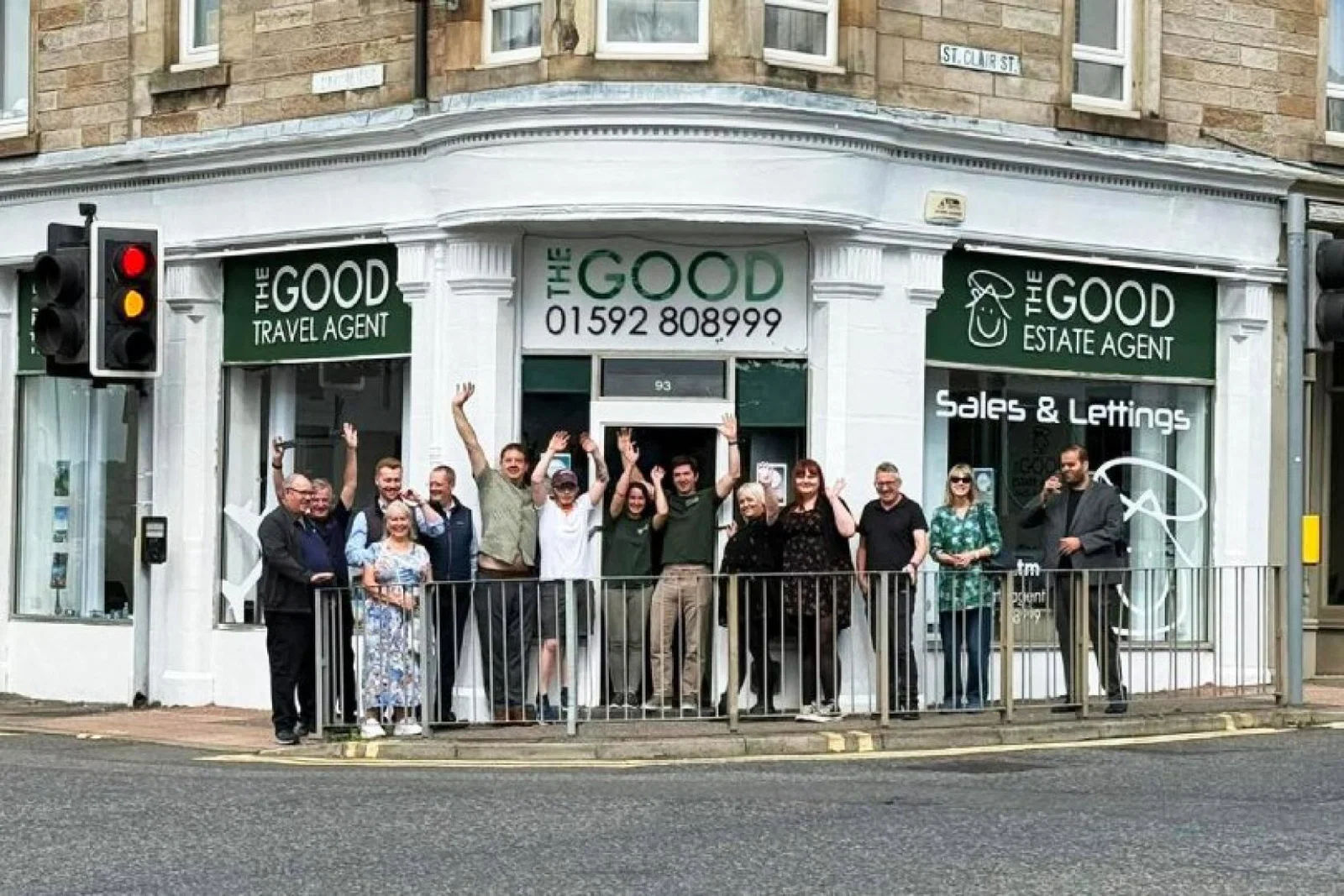 The team at The Good Travel Agent in Kirkcaldy, pictured outside the brand's first retail store