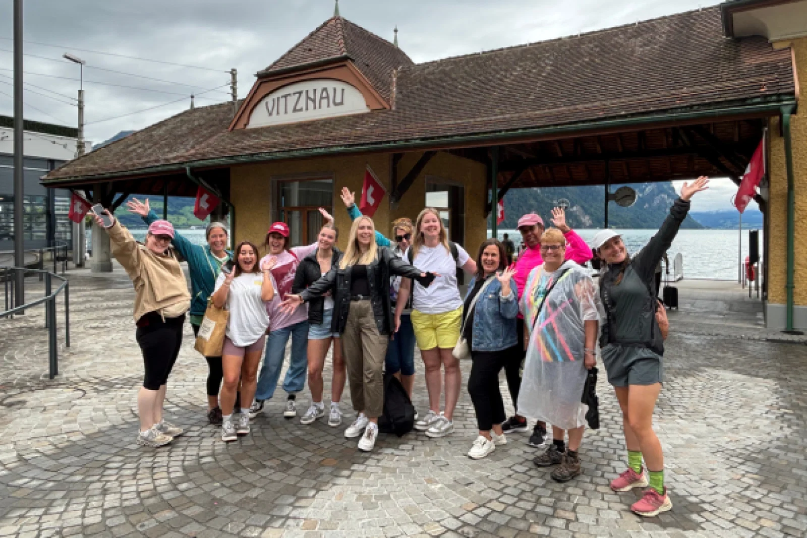 TTG Sustainable Travel Ambassadors in Training outside Vitznau Station in Lausanne