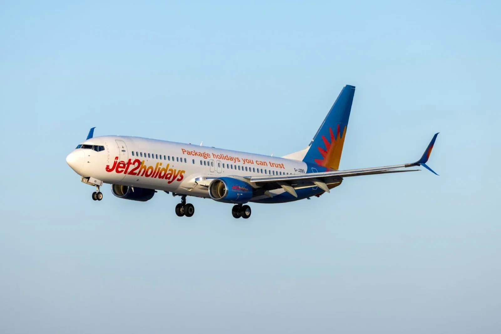 A Jet2holidays aircraft mid-flight