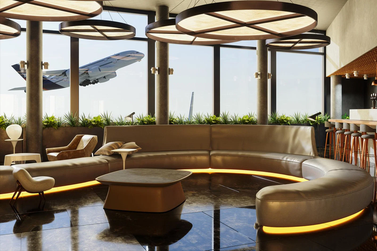 Airport lounge Credit: iStock / onurdongel