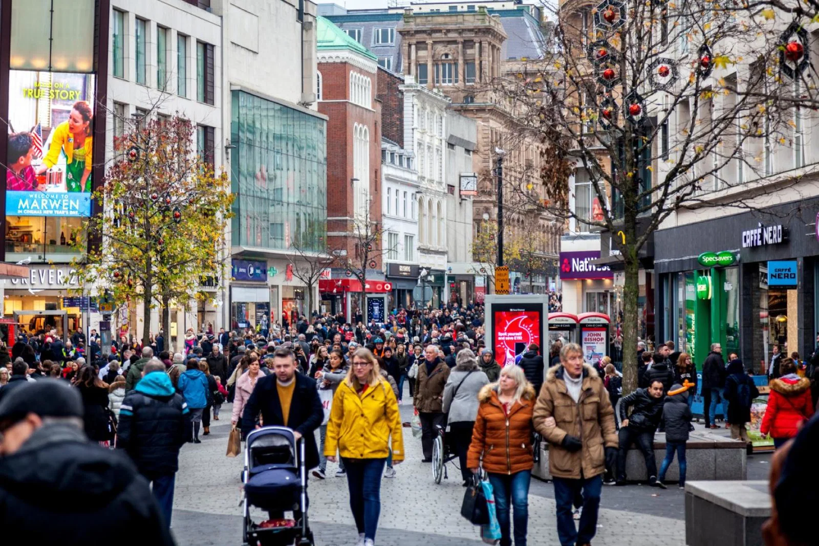 A busy UK high street