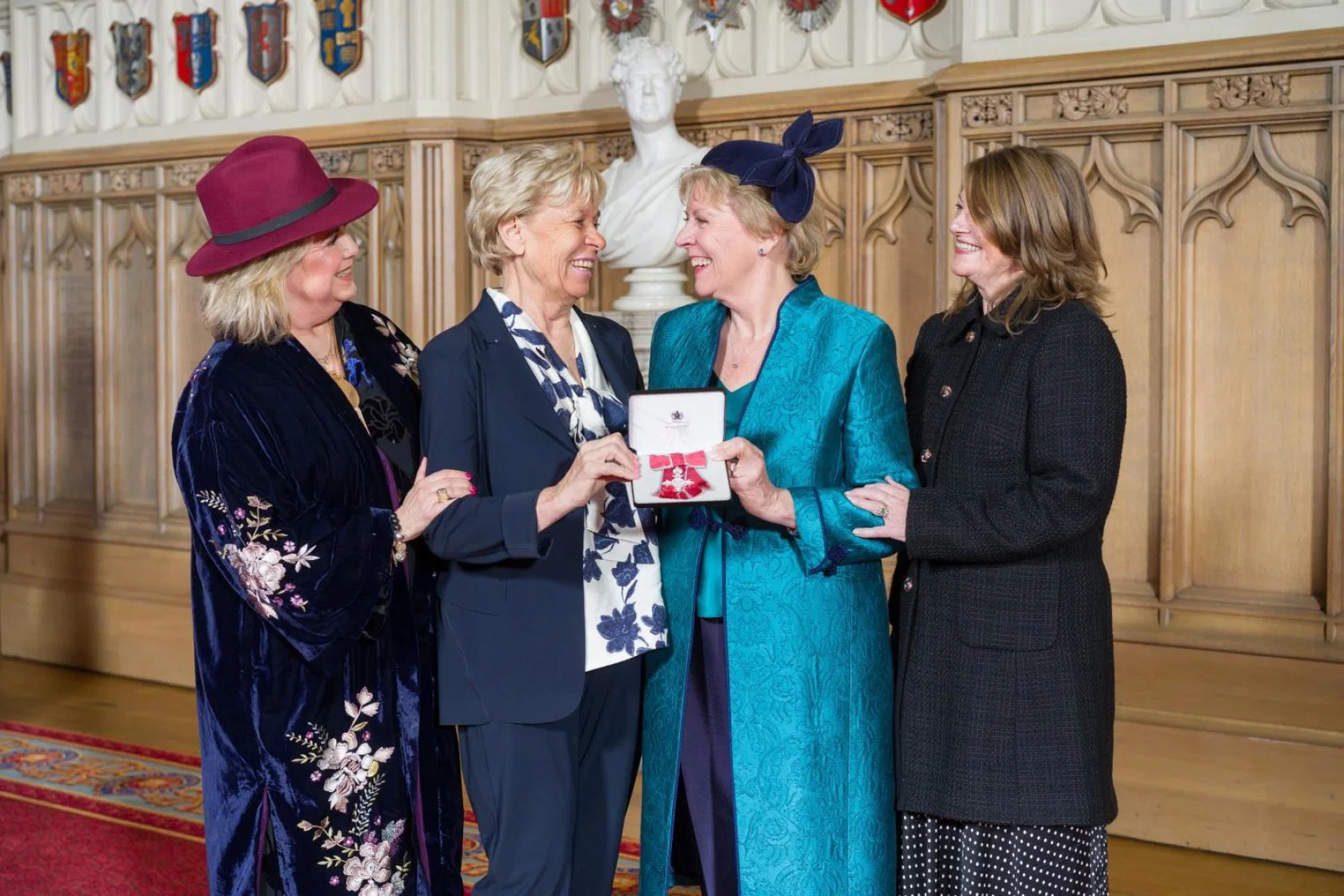 Jo Rzymowska was joined by her partner Lynne and close friends when she received her MBE