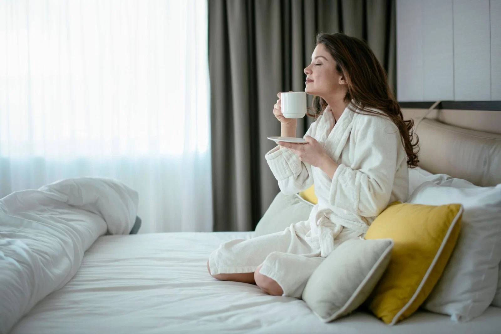 Woman drinking coffee