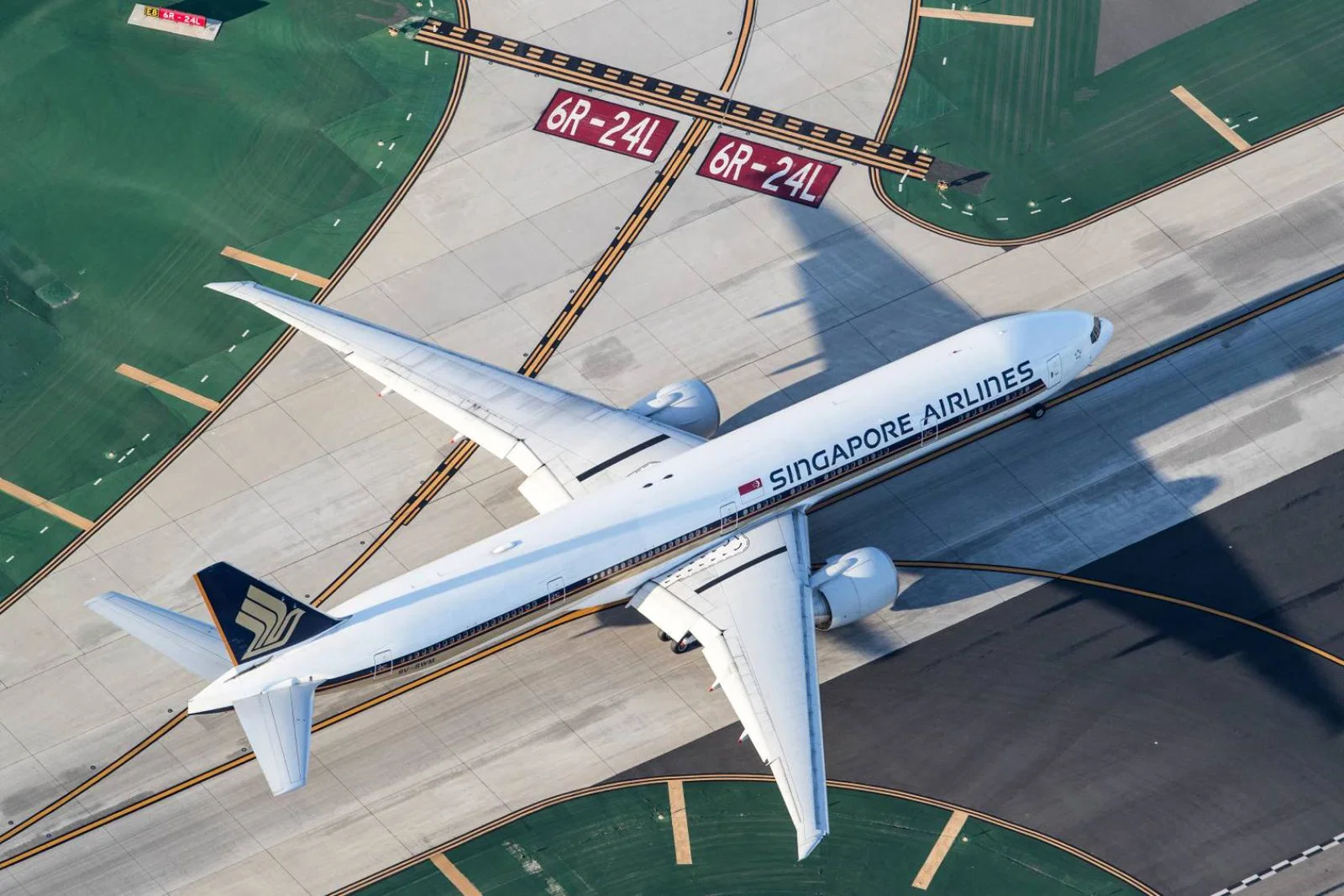 Singapore Airlines plane on runway