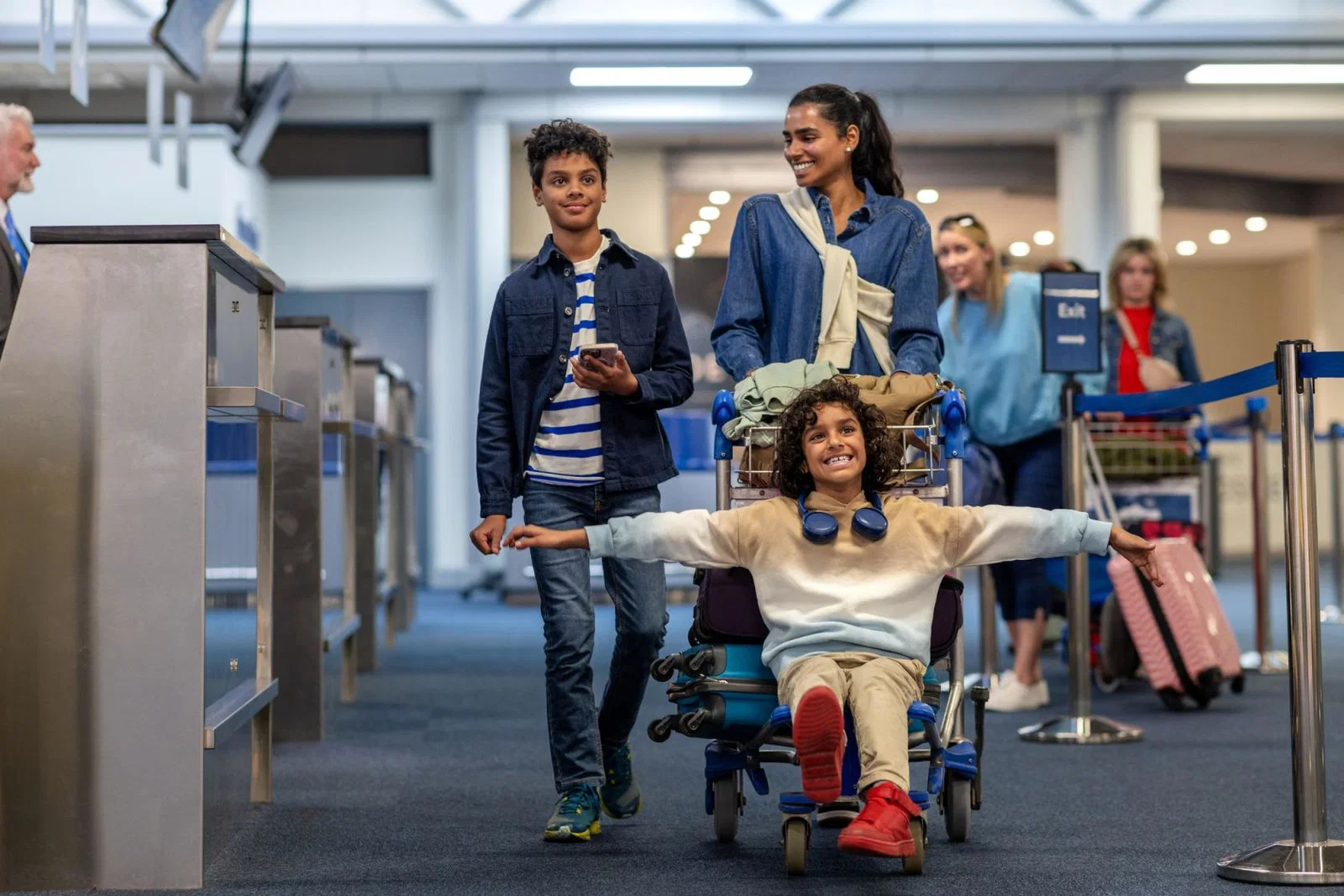 Family at airport