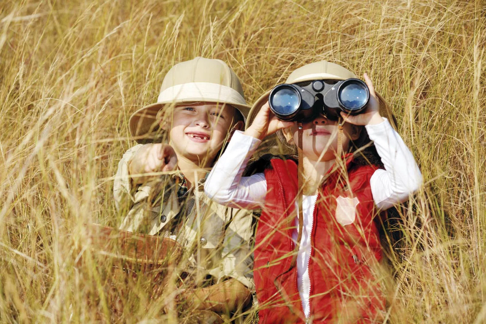 Children on safari (stock)