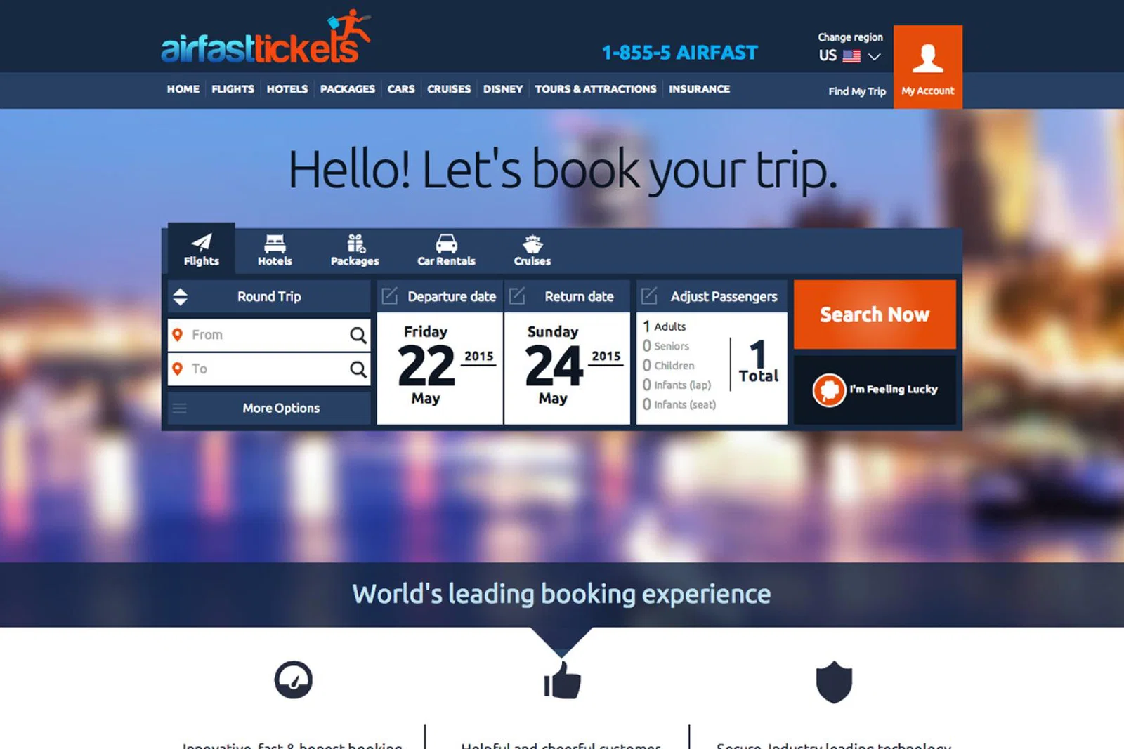 Airfasttickets homepage
