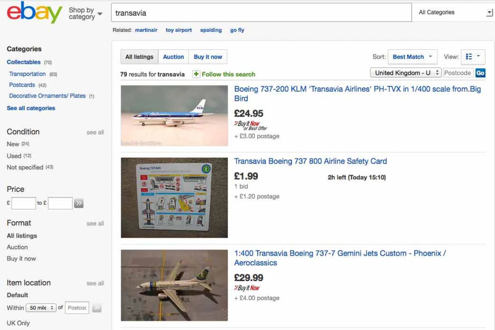 Transavia eBay