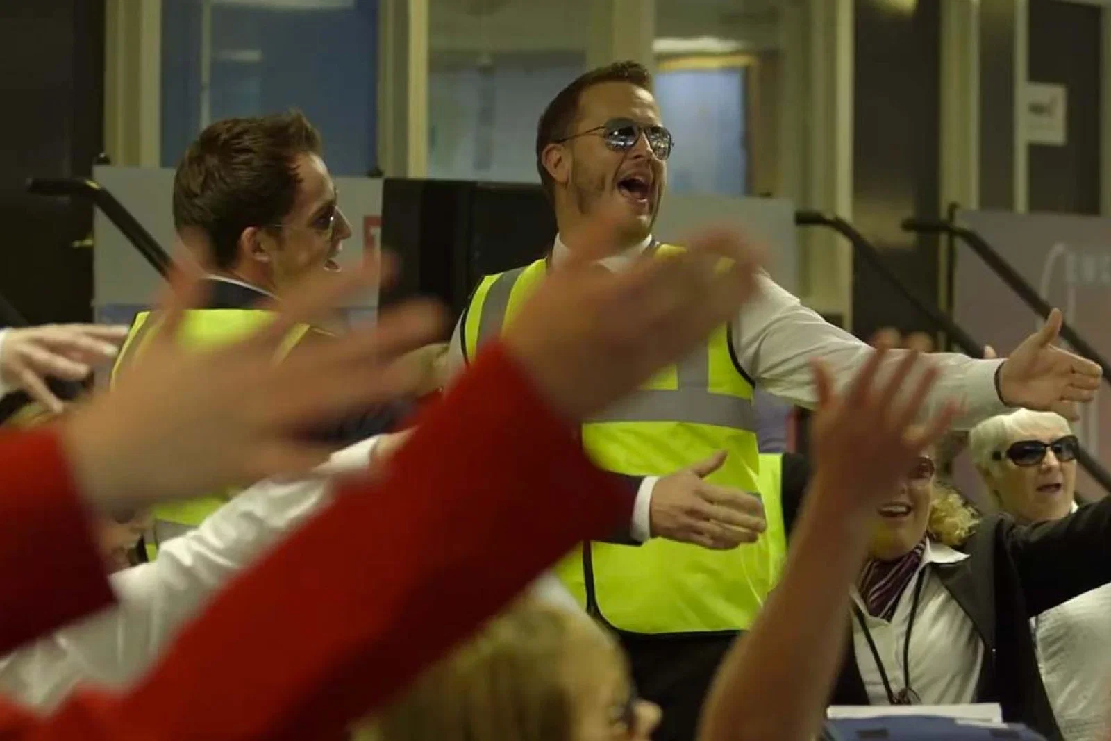 Come fly with me flashmob Cardiff Airport