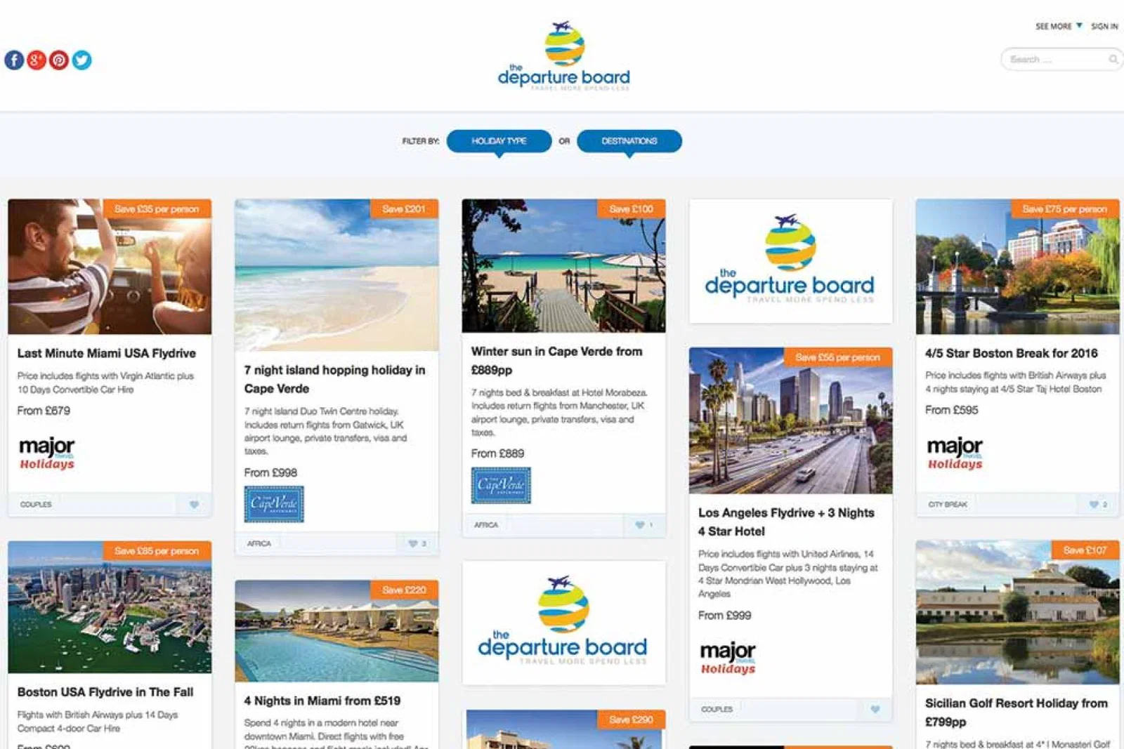 Thedepartureboard.co.uk website screenshot