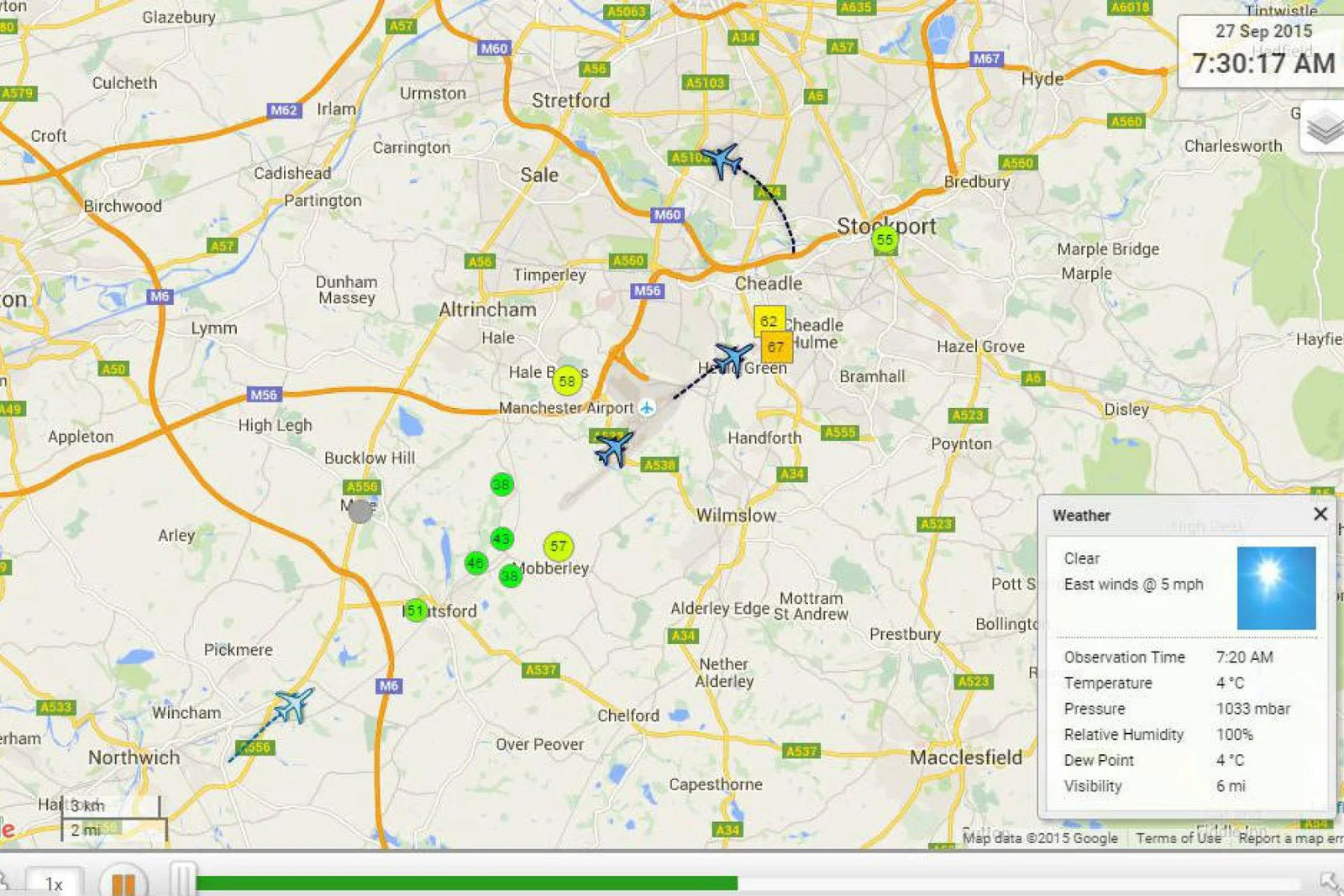 WebTrak, Manchester Airport