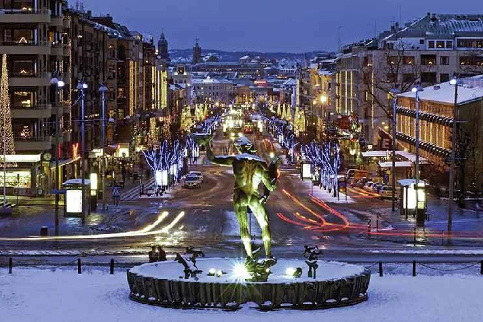 Gothenburg snowy street scene