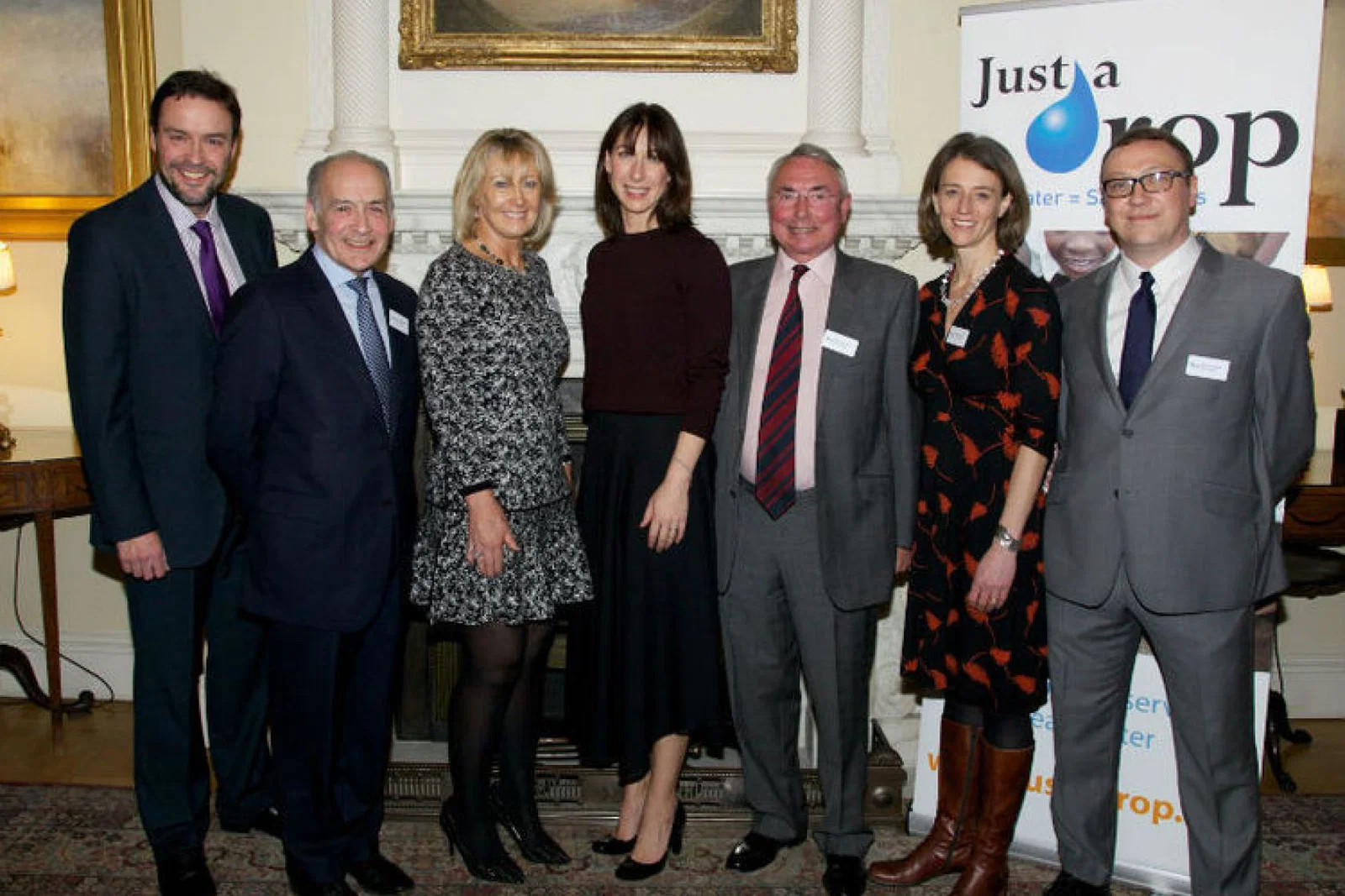 Samantha Cameron with Just a Drop founder Fiona Jeffery Patron Alastair Stewart Chris McDermott and