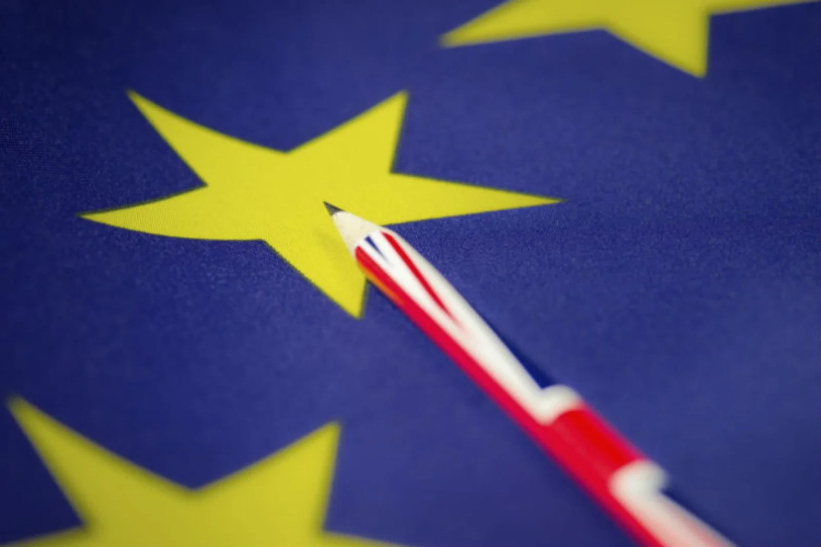 Brexit, flag, pencil