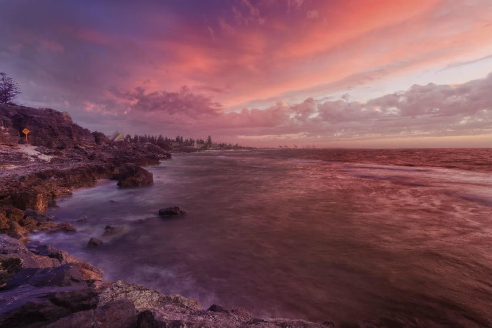 Perth beach rocks sunset