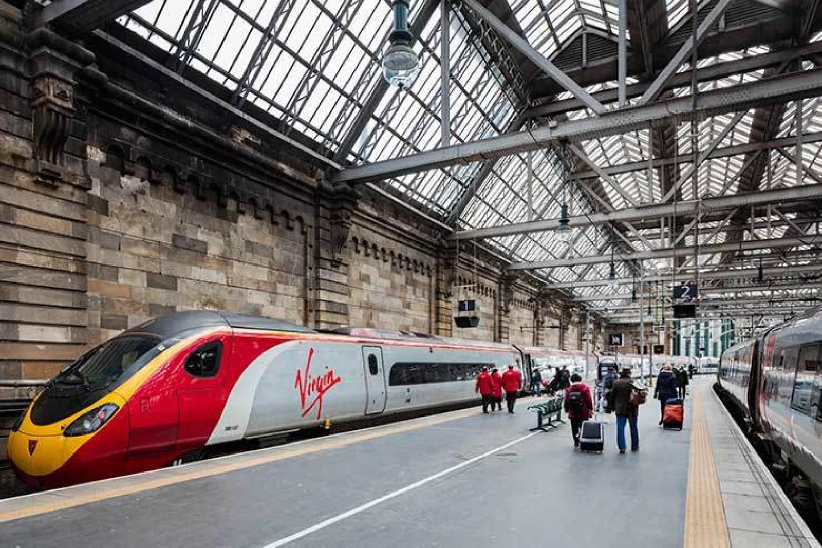 Virgin train at Glasgow station
