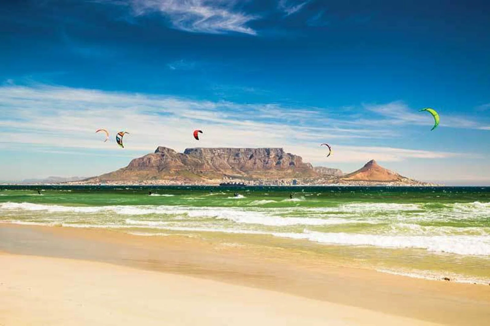 Kite surfers off Cape Town