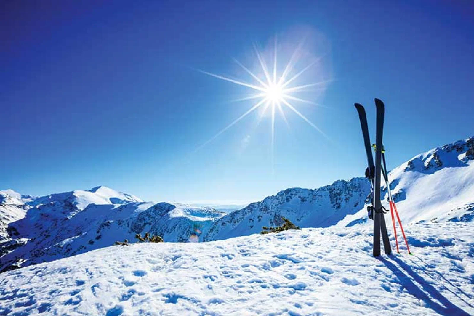 Skis in the snow iStock-499255084