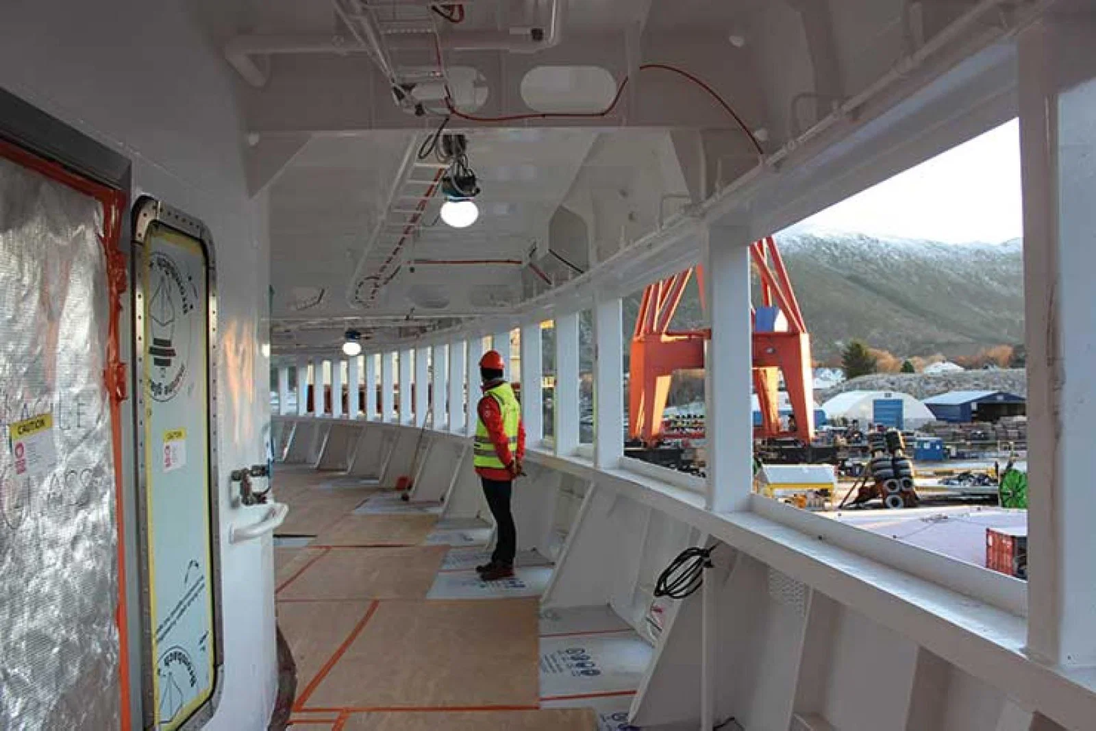 Panoramic windows leading to the wrap around observation deck