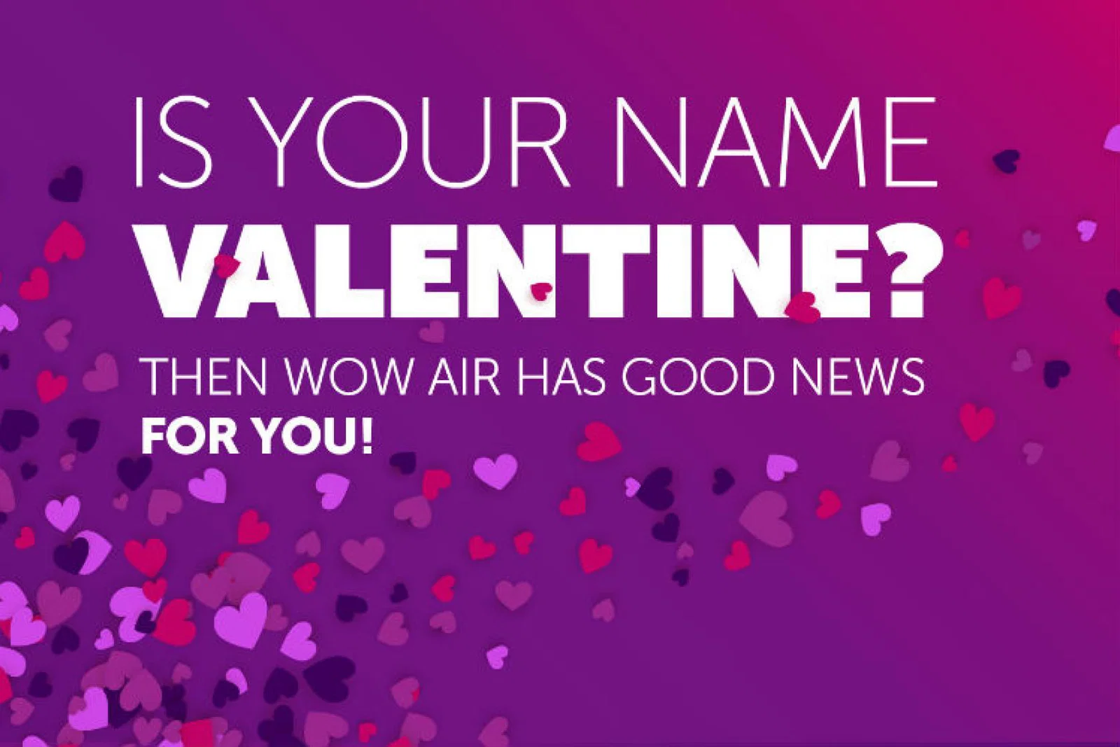 WOW air Valentine promotion
