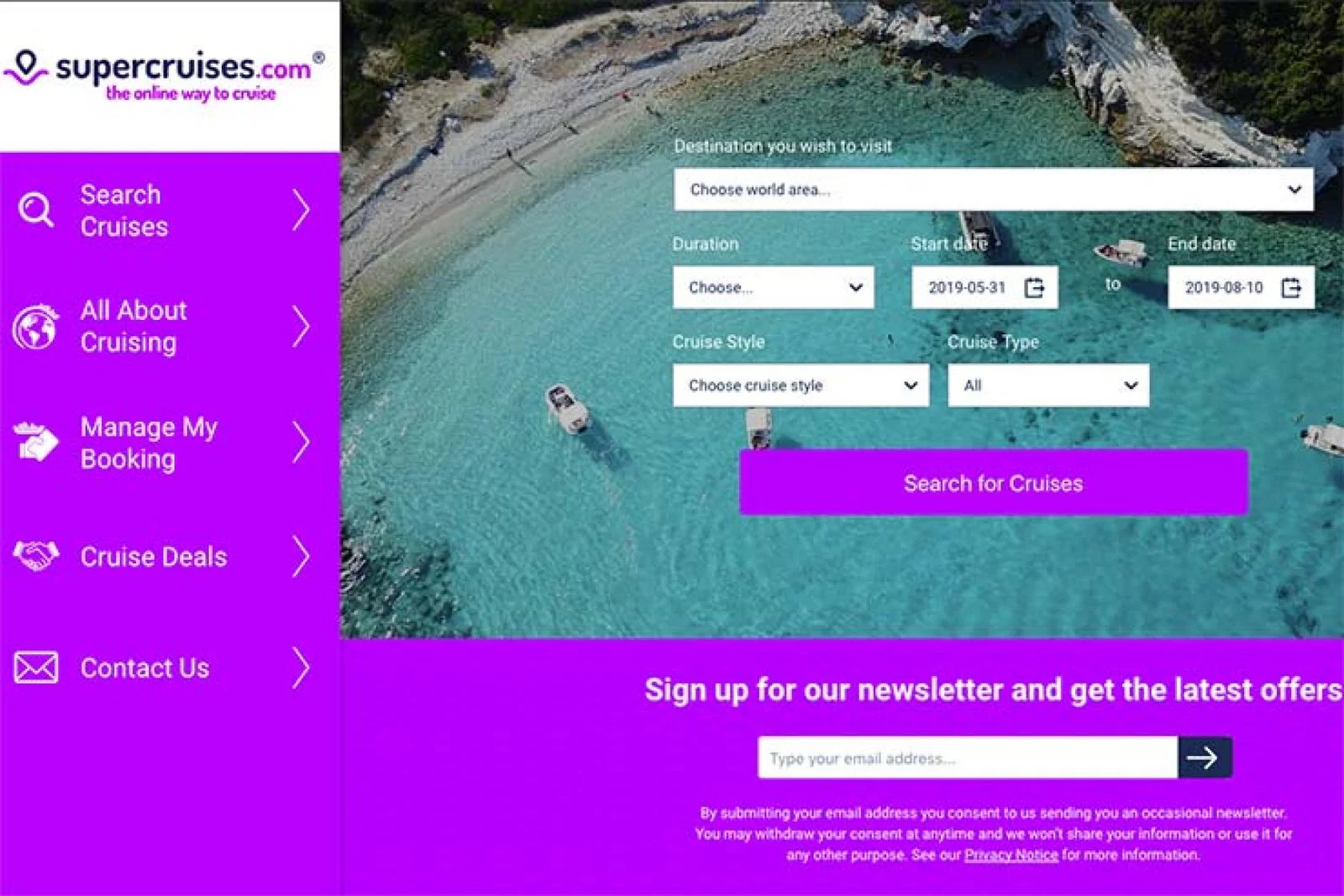 Supercruises site screenshot