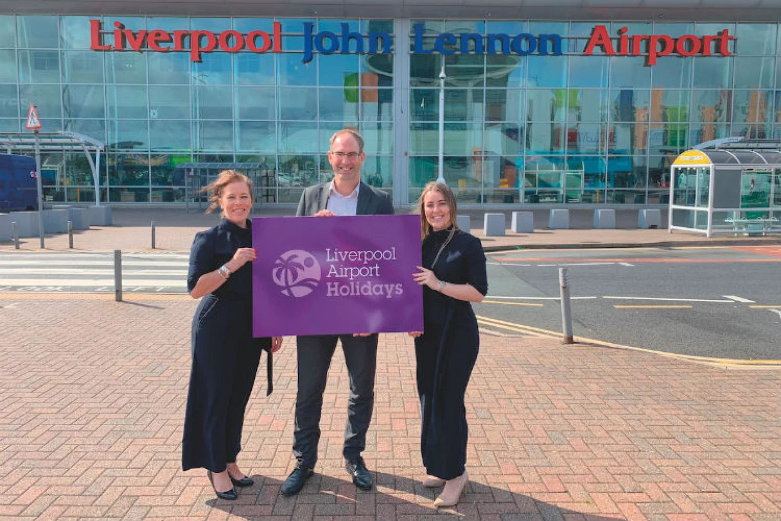 Tiffany Woodley, Myriad Travel; John Irving, Liverpool airport; Jessica Matthews, Myriad Travel