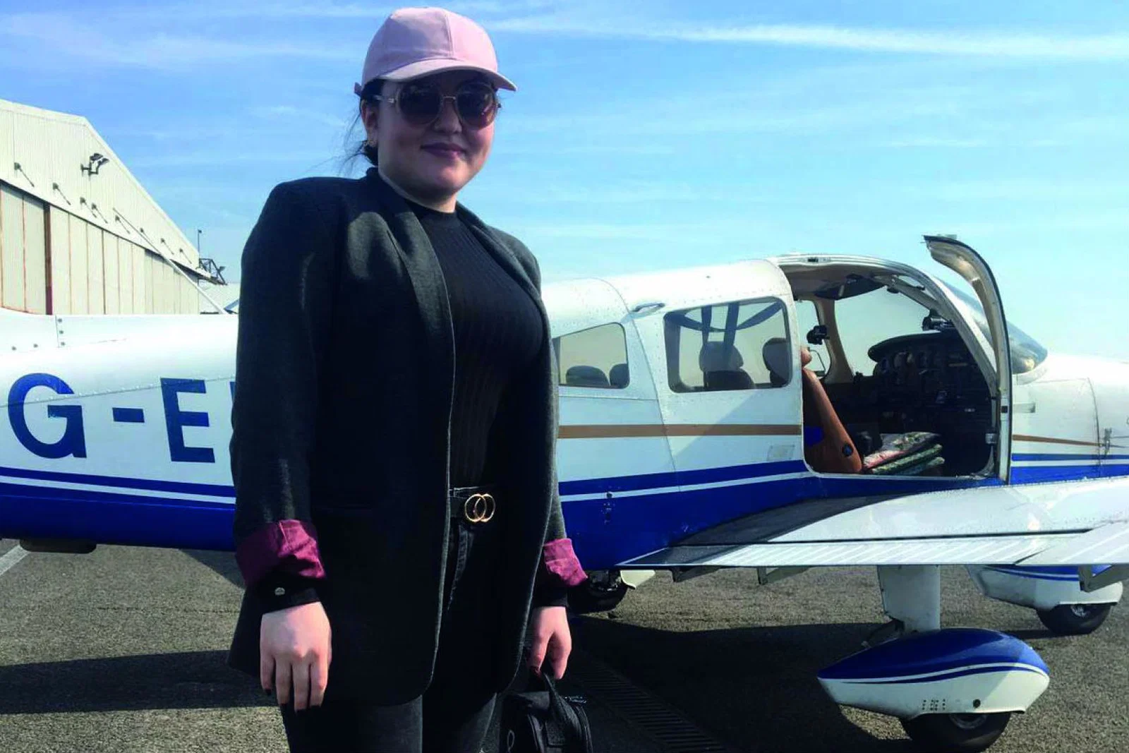 The 18-year-old completed her first flying lesson last month