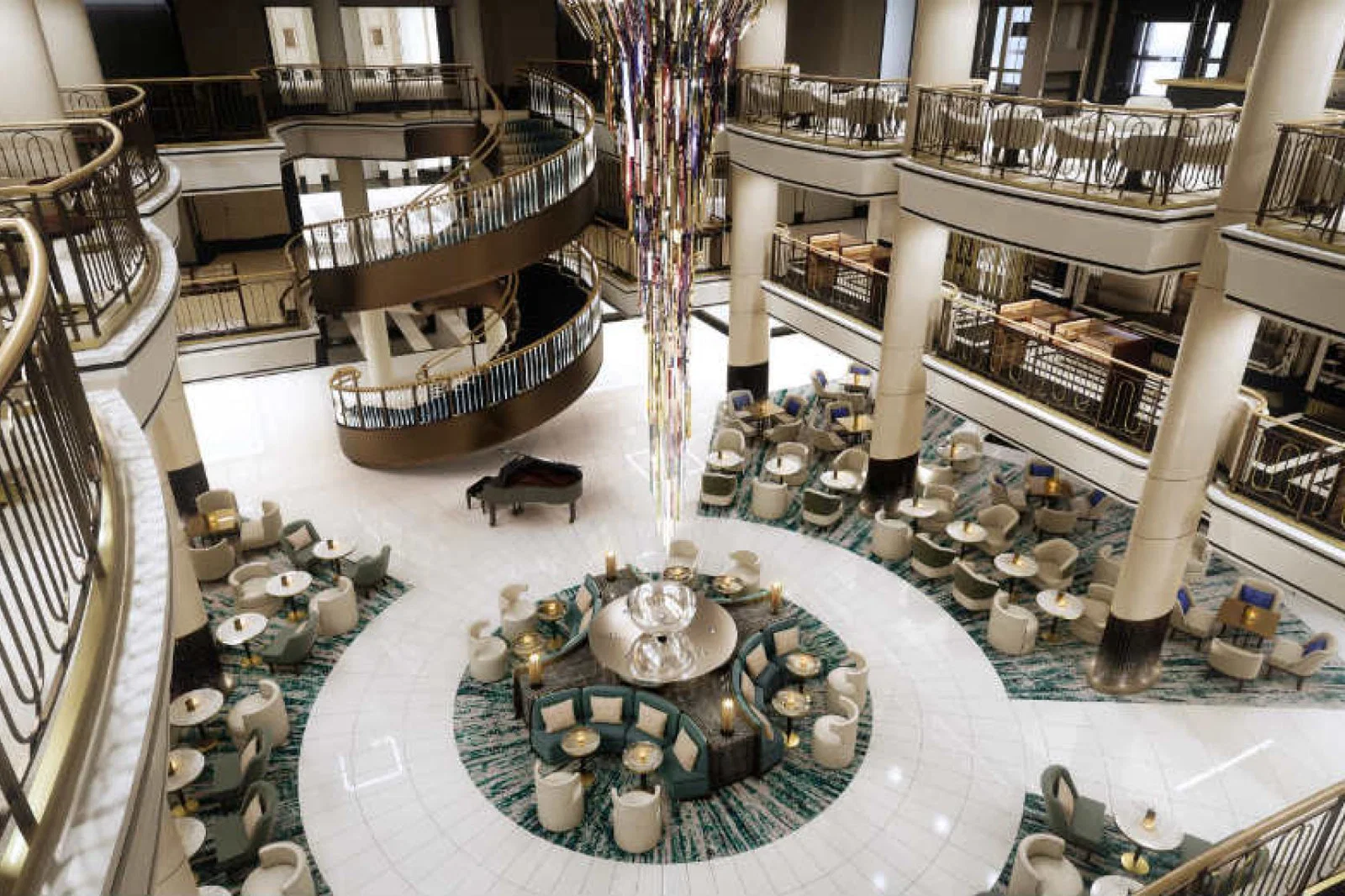 The atrium of P&O Cruises' ship Britannia