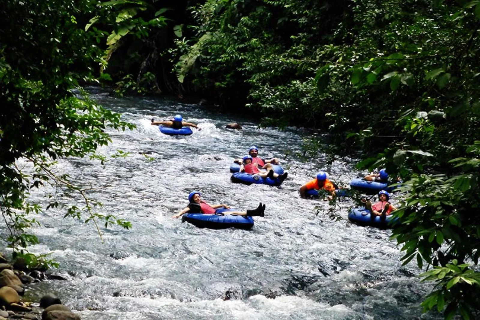 Tubing on the river in Costa Rica