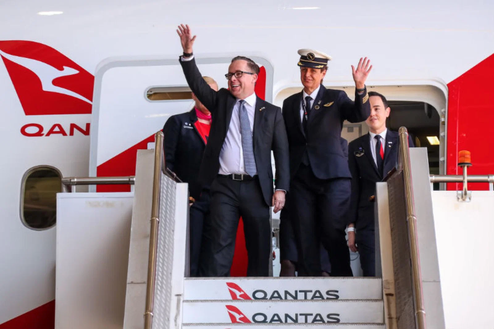 The flight touched down in Sydney after 19 hours 19 minutes in the air