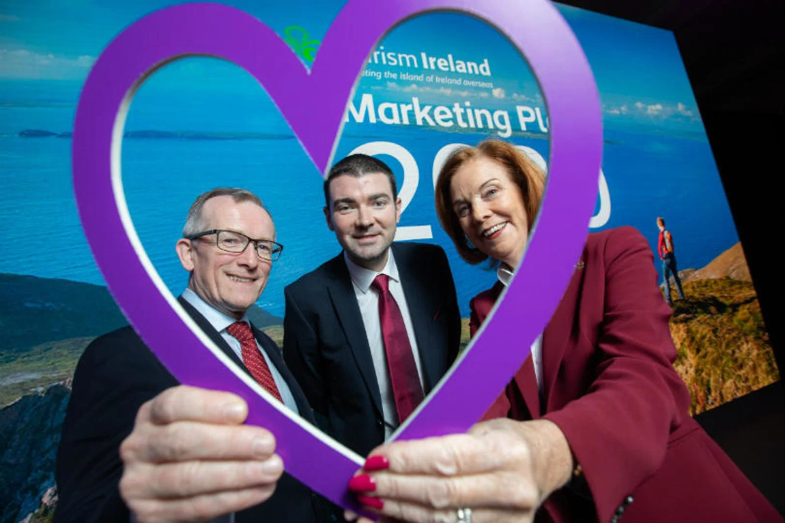 Tourism Ireland boss Niall Gibbons, tourism minister Brendan Griffin and chair Joan O'Shaughnessy