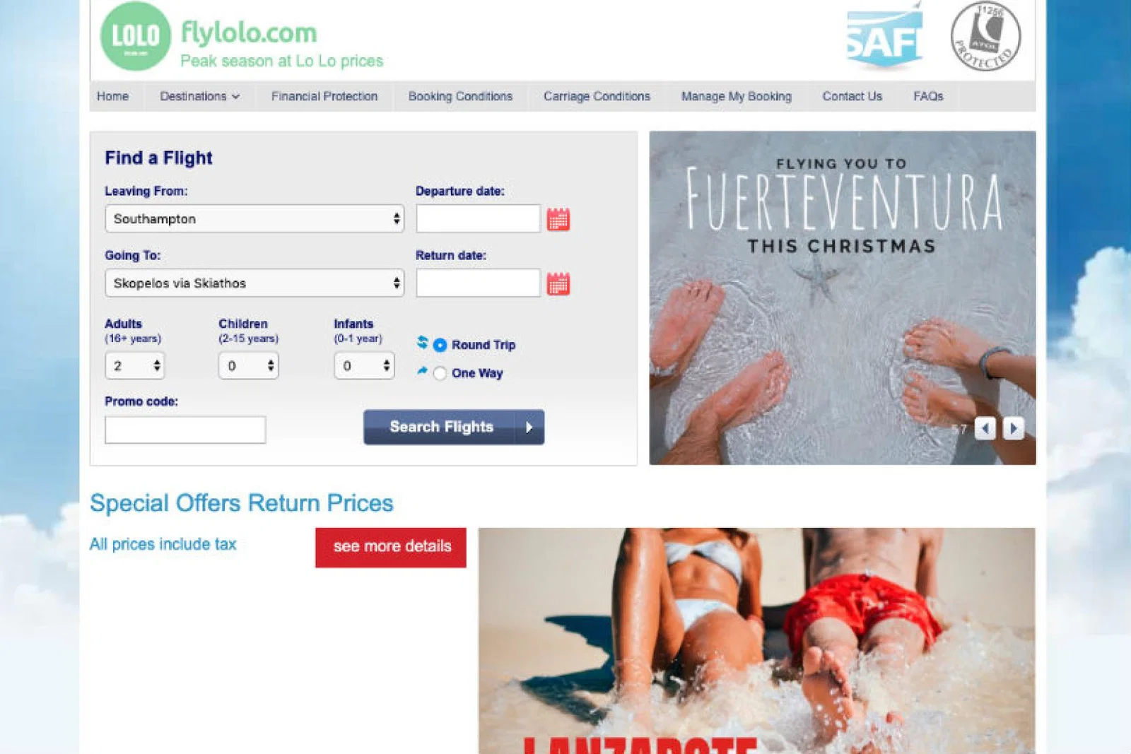 The company, which trades as FlyLolo, had been offering flights to the Canary Islands