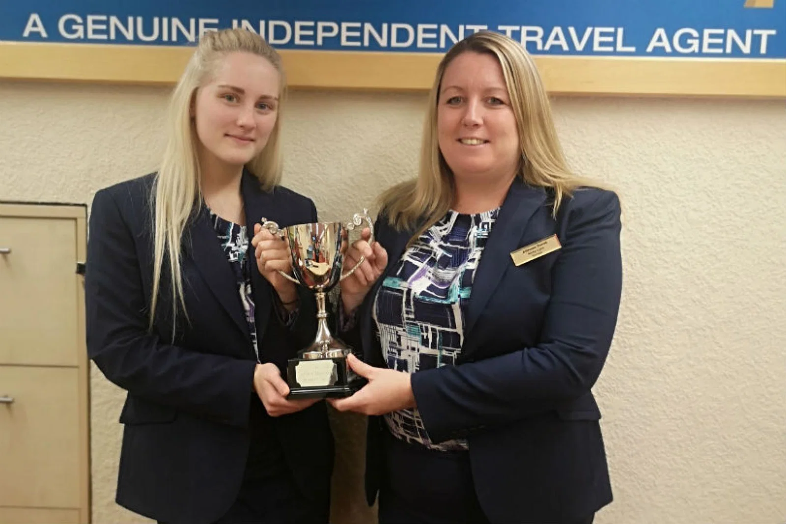 Althams Travel's Bethany Moran, left, with Huddersfield branch manager Nicky Lynn