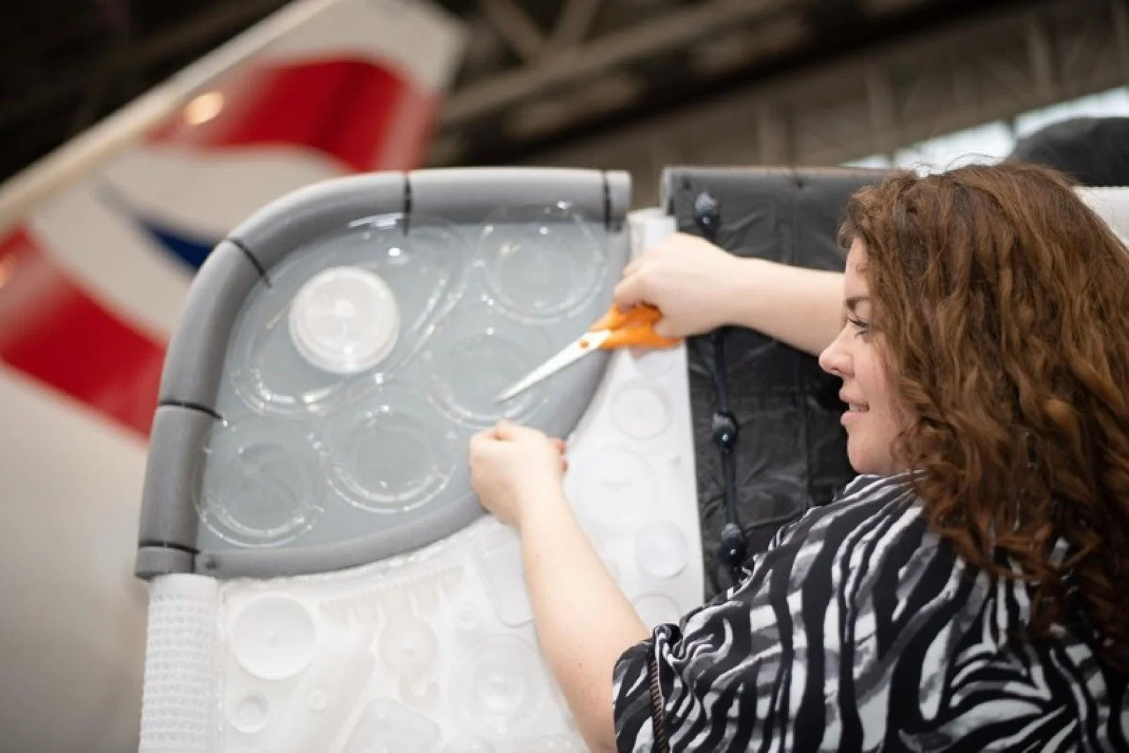 Eco-artist Sarah Turner was commissioned by BA to highlight its plastics pledge