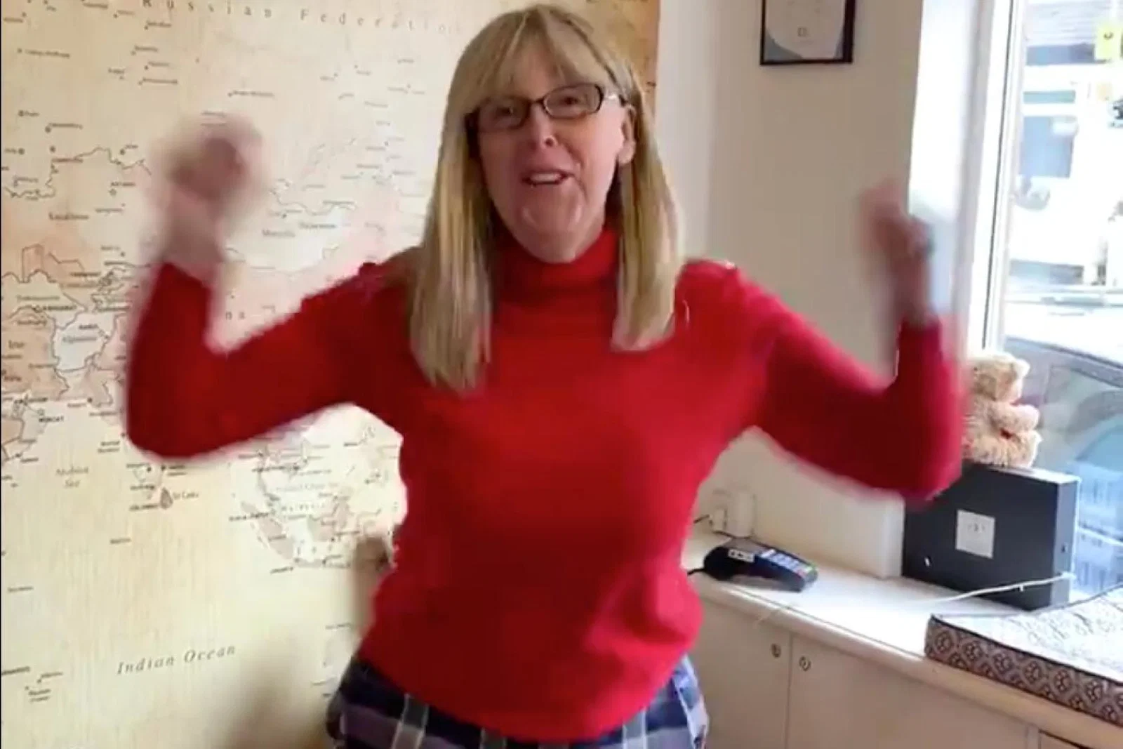 Inspired Travel's Kate Harris posted a video of her celebrations on Twitter
