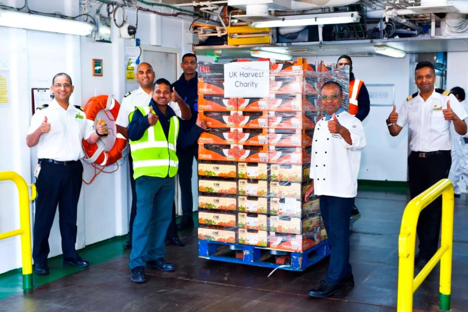 More than eight tons of fresh produce were given to charities, homeless centres, refuges and youth centres
