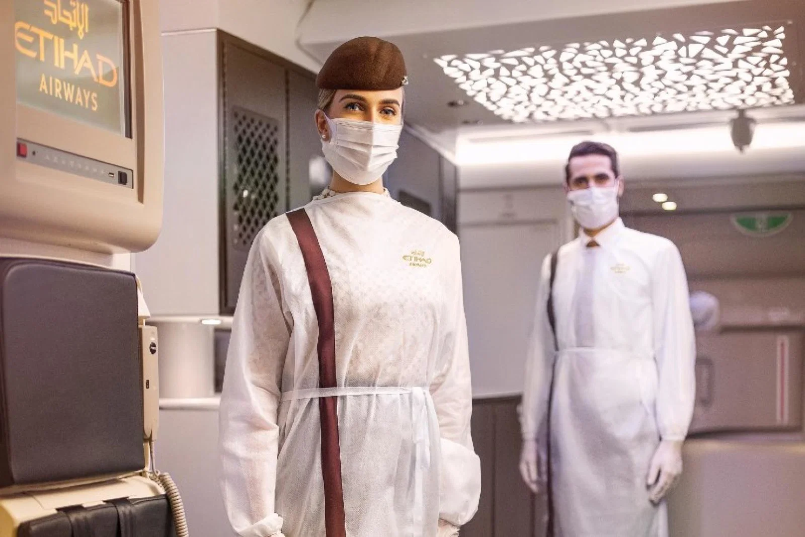 Etihad Cabin Crew in PPE