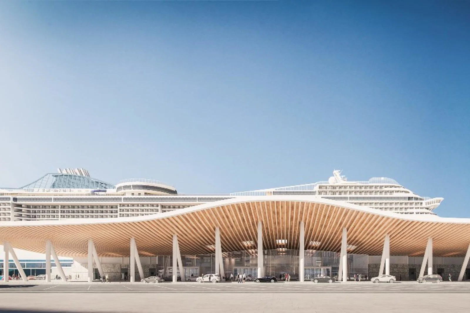 The terminal, built in partnership with MSC and NCL, will feature roof-mounted solar power and shore power connectivity
