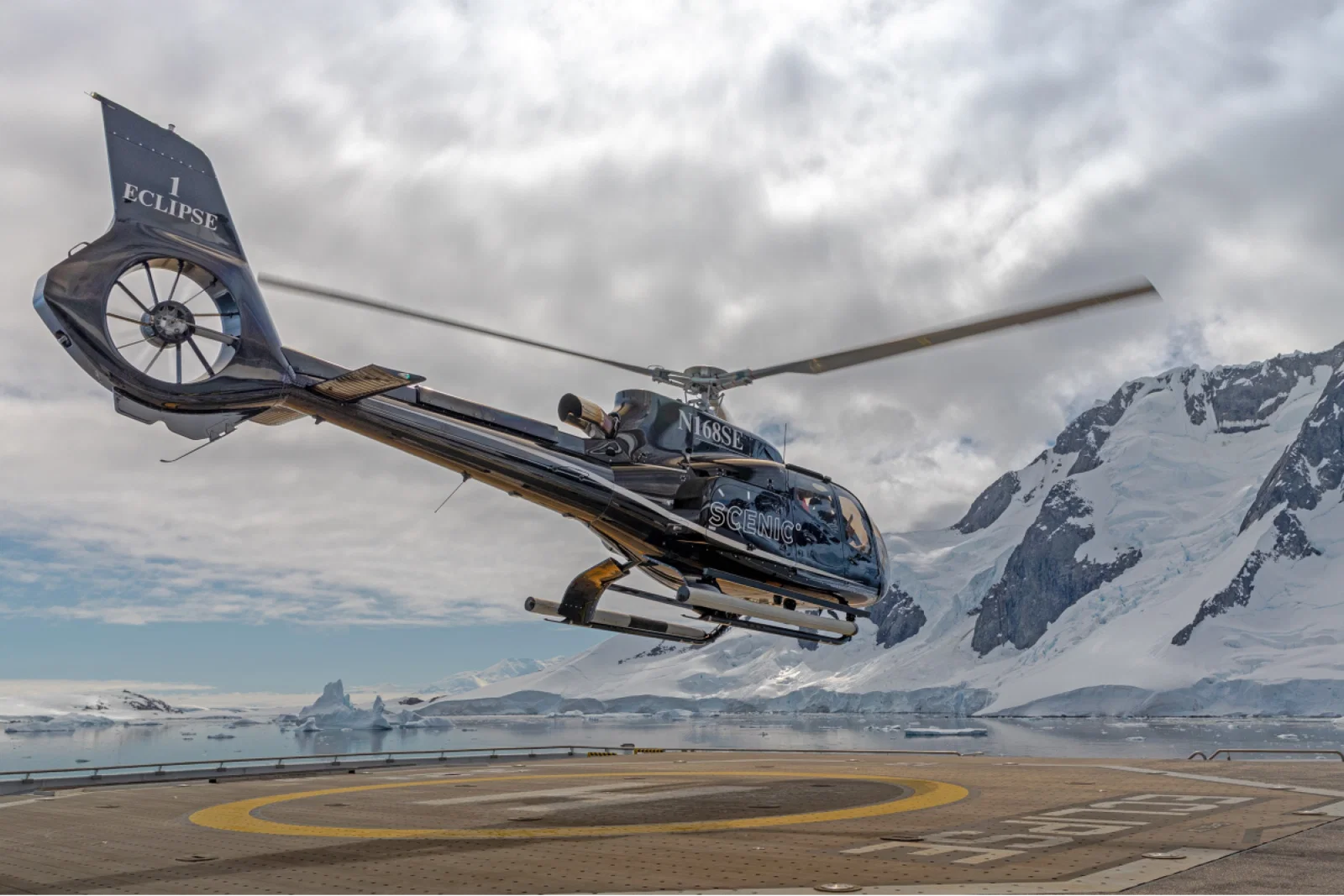 Scenic Eclipse has two onboard helicopters (Image credit: Roger Pimenta)