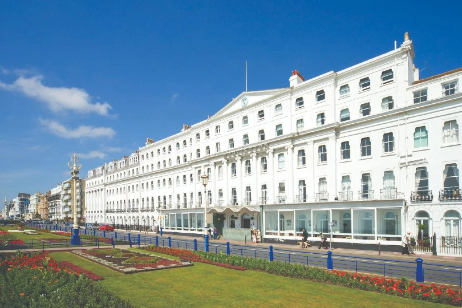Accommodation options include the Burlington Hotel in Eastbourne (Credit: Shearings)