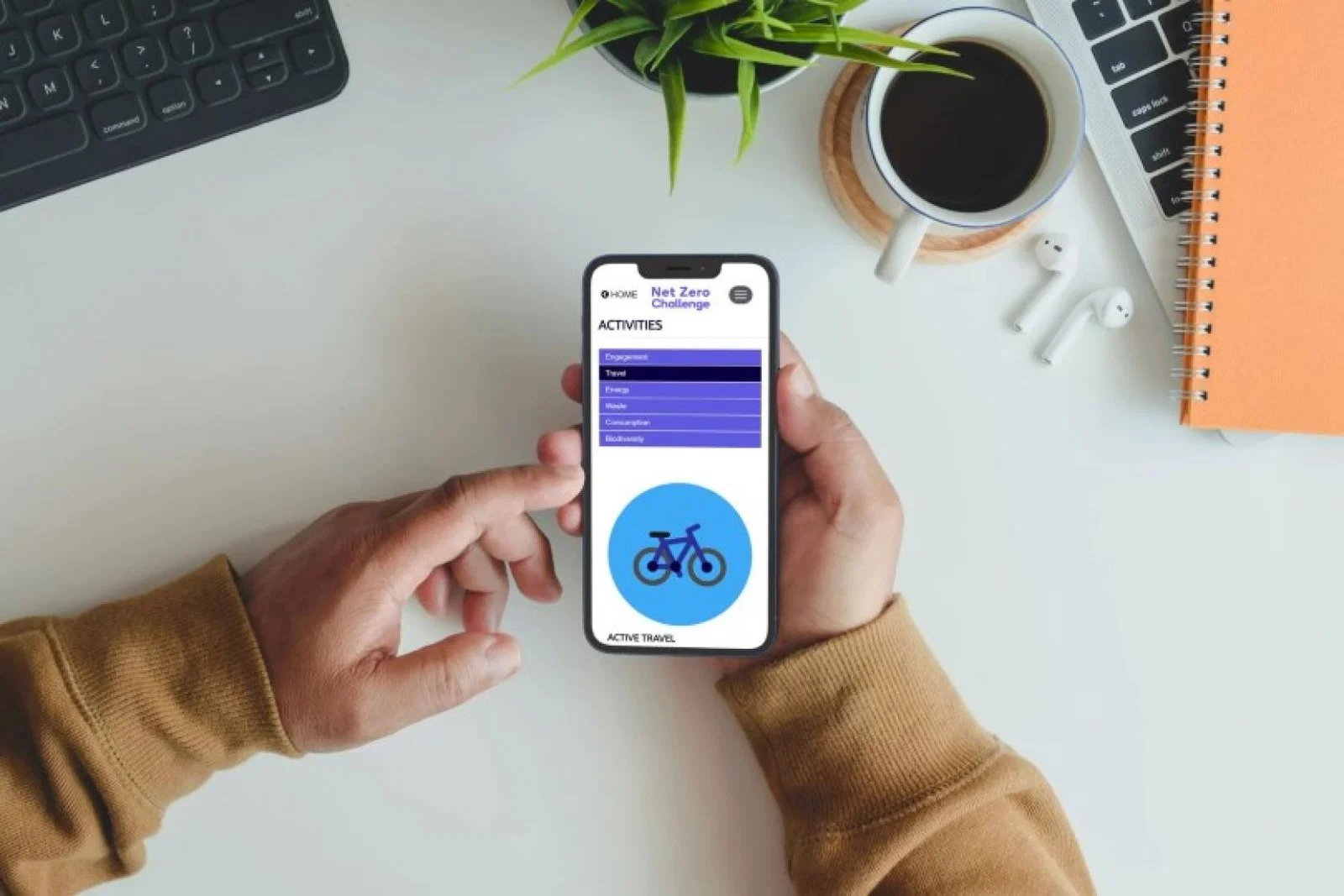 The app and website encourages businesses to take climate positive action