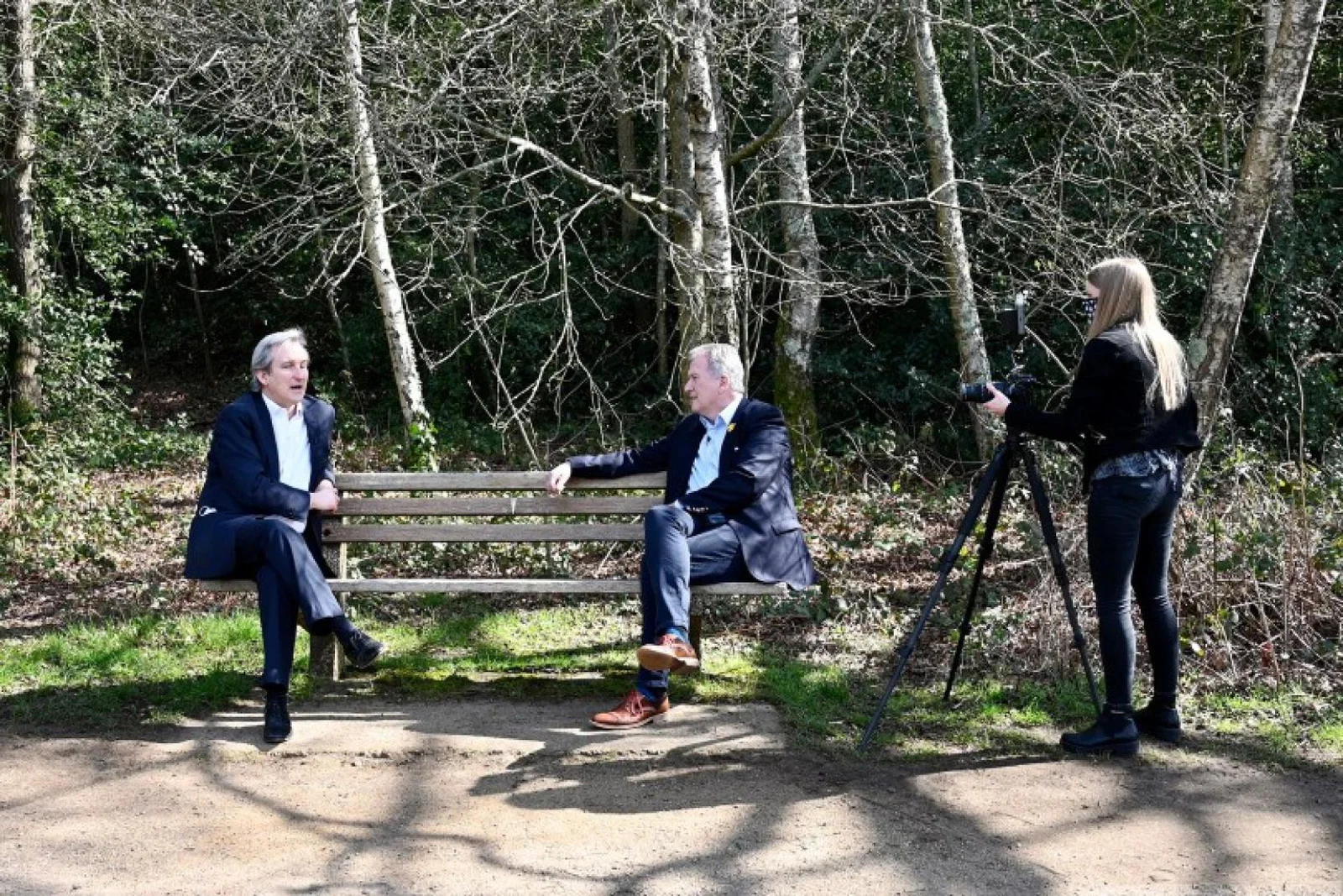 Meon Valley owner James Beagrie (right) sat down with local MP Damian Hinds (left)